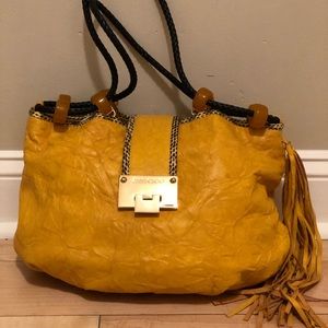 Jimmy Choo Wrinkle Leather Shoulder Bag